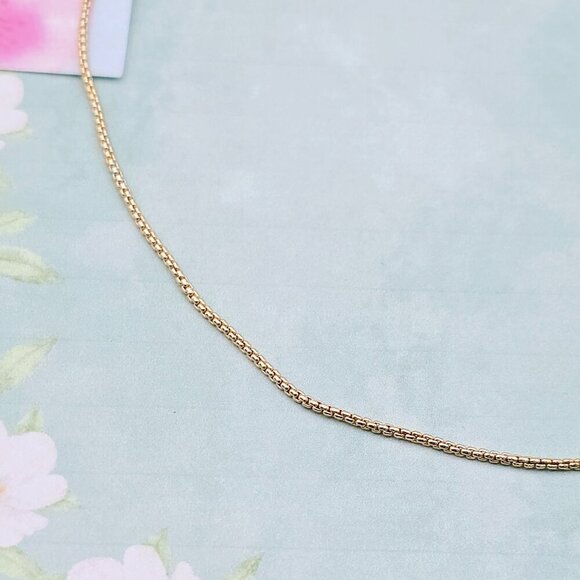 "Minimal Rose Gold Box Chain Necklace for Women, 19.7 Inch Length, XPNL0089 - Picture 11 of 12
